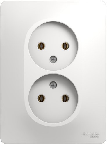 Розетка без заземления Systeme Electric Glossa 1-м. 2 мод. белый картинка